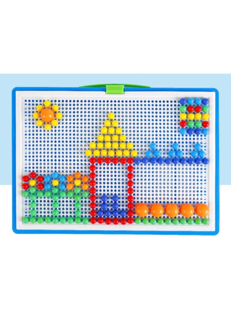 352PCS Mushroom Nails PeGBoard Educational Colourful Jigsaw Puzzle Building Blocks，Large quantity，Bricks Creative DIY Mosaic Toys For Kids & Toddlers, Perfect Birthday For Girls Boys Age 3 4 5 6 7 Years - Image 2